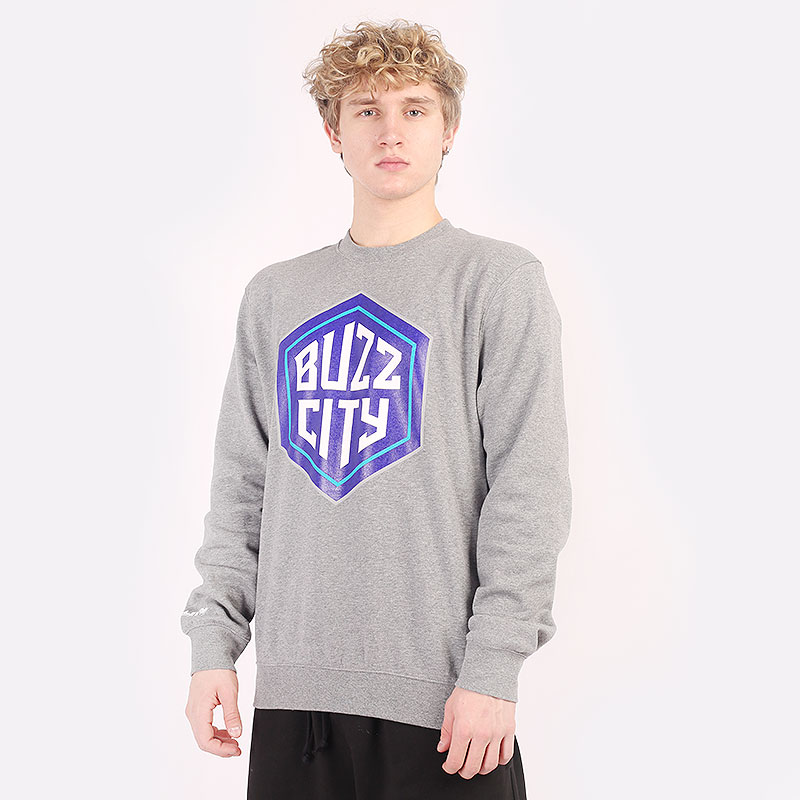 Мужская толстовка Mitchell and ness Buzz City Logo Crew (BUZZLOGOCREWCHAHORGRH)  - цена, описание, фото 4